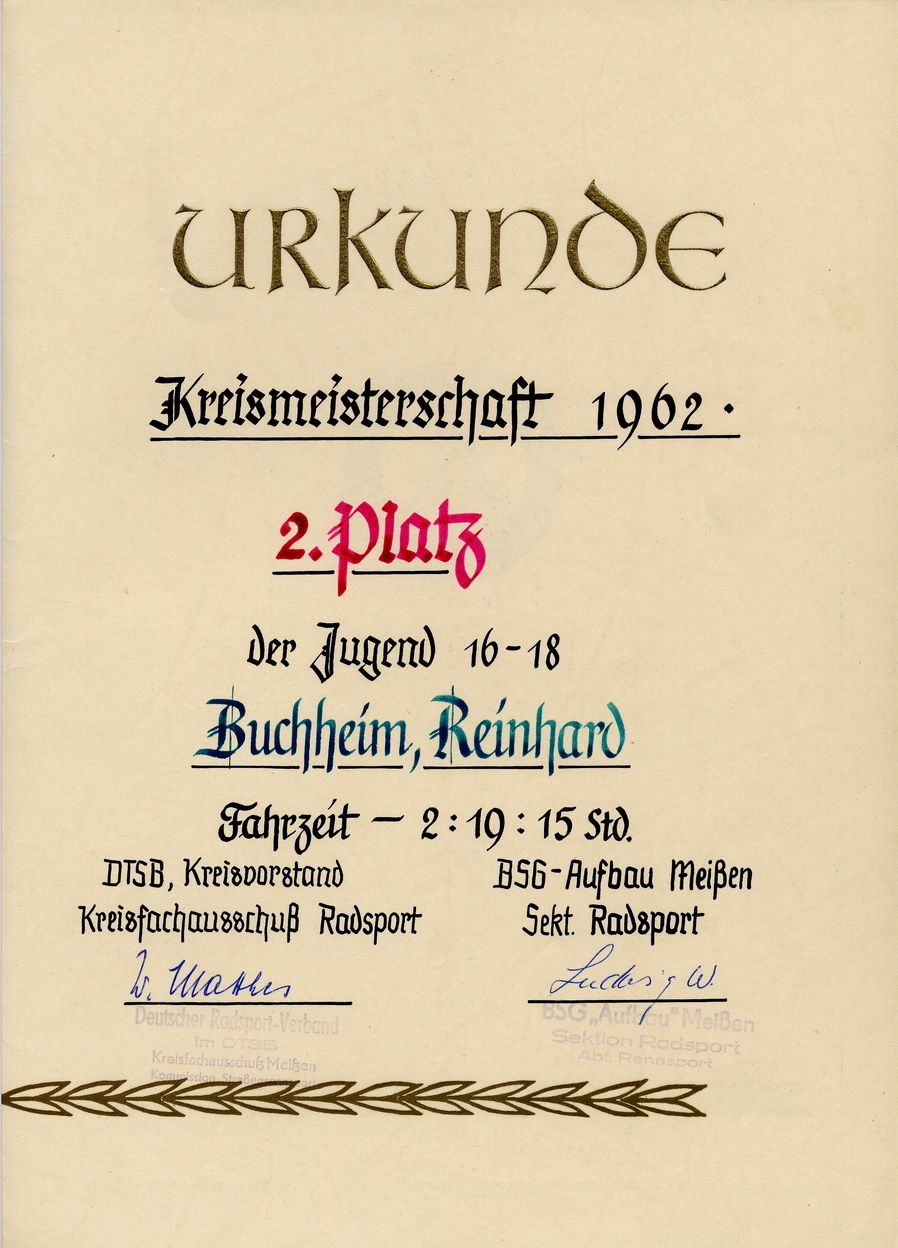 Urkunde der Kreismeisterschaft