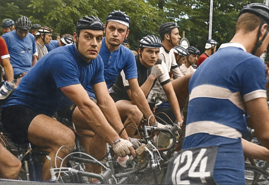 Richard Waydera und Reiner Buchheim bei einem Radrennen