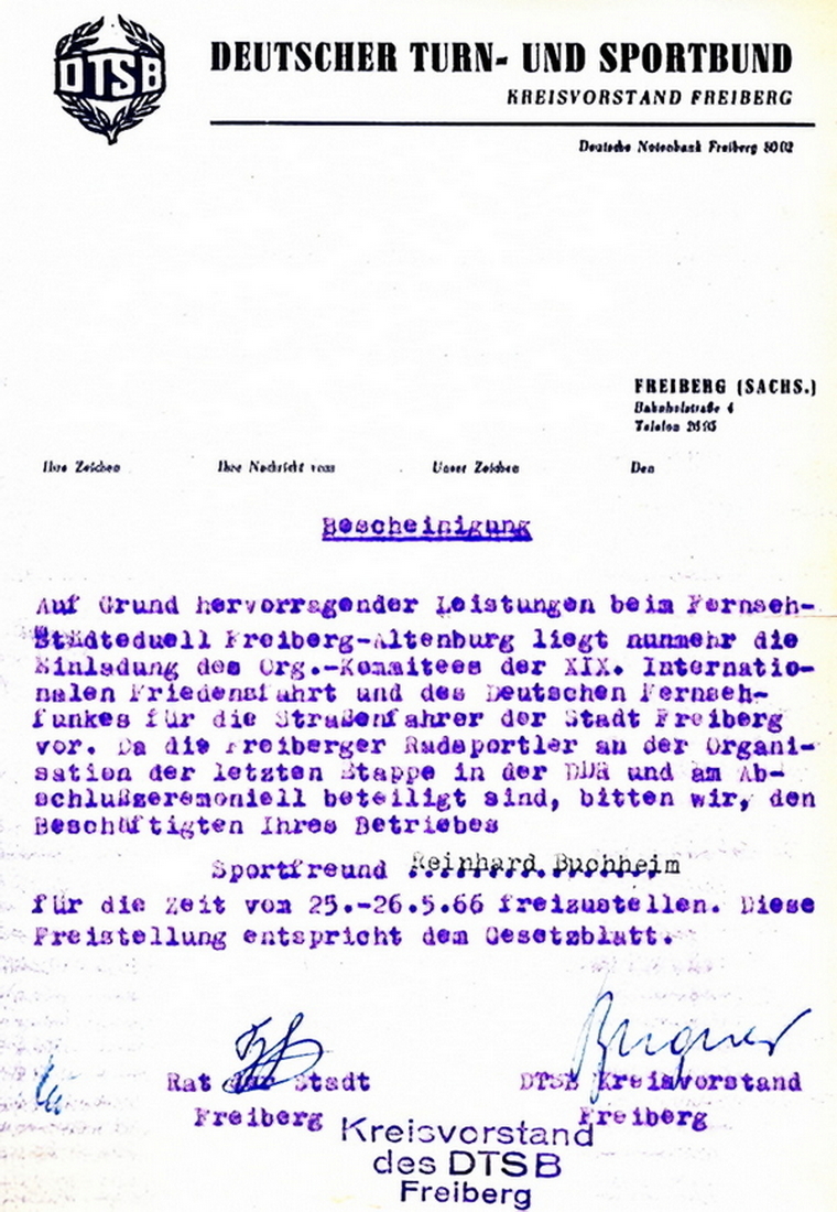 Einladung zur Internationalen Friedensfahrt nach Berlin